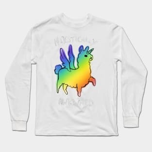 Majestically awesome llama white dark - green Long Sleeve T-Shirt